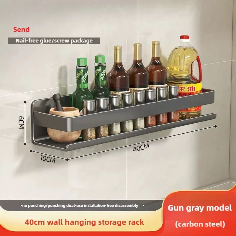 40cm Color Wall-Mounted Condiment And Spice Storage Organizer Rack