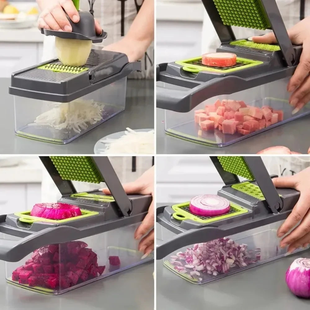 Multifunctional Vegetable Chopper With Slicer And Dicer