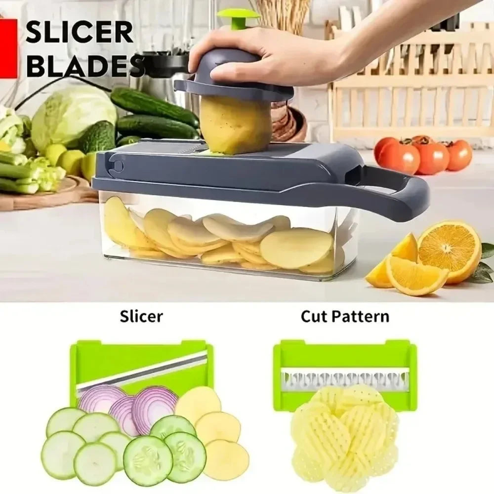 Multifunctional Vegetable Chopper With Slicer And Dicer