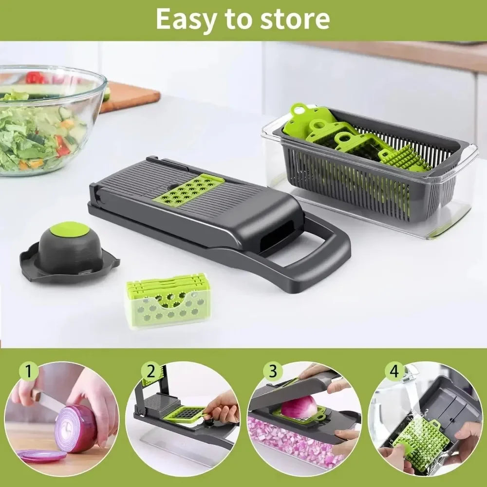 Multifunctional Vegetable Chopper With Slicer And Dicer