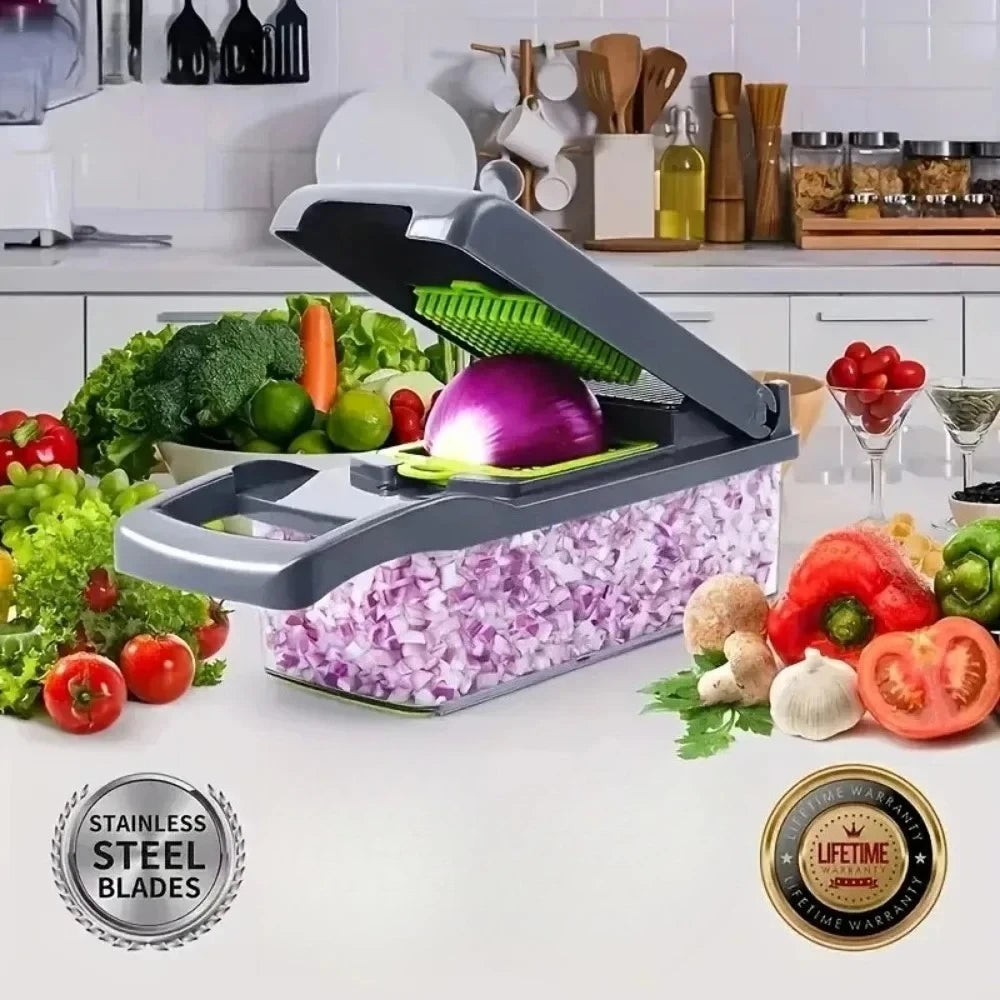 Multifunctional Vegetable Chopper With Slicer And Dicer