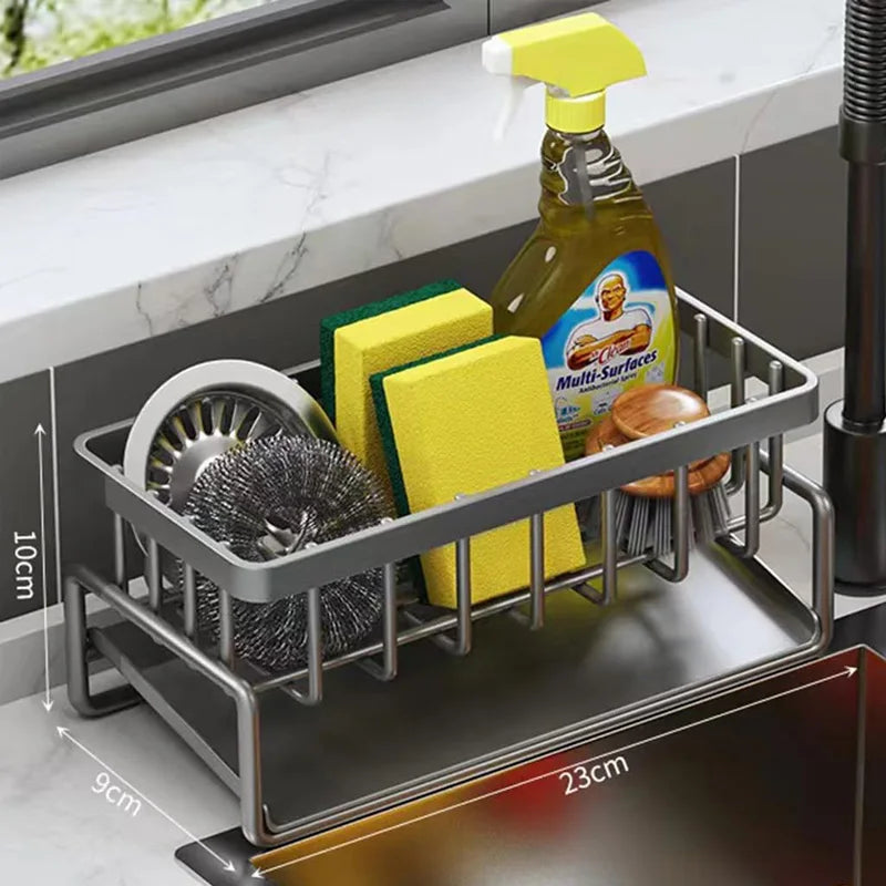 Carbon Steel Sink Caddy Organizer with Drain Tray