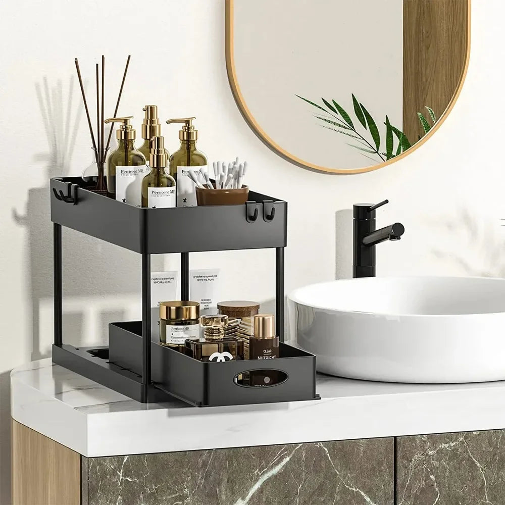 2-Tier Under Sink Organizer with Sliding Storage Baskets
