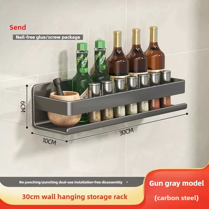 30cm Color Wall-Mounted Condiment And Spice Storage Organizer Rack